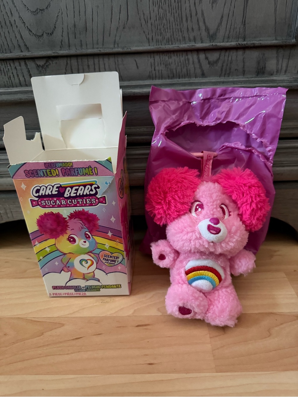OPEN BLIND BOX Care Bears Sugarcuties Pink Plush Toy - Rainbow Belly